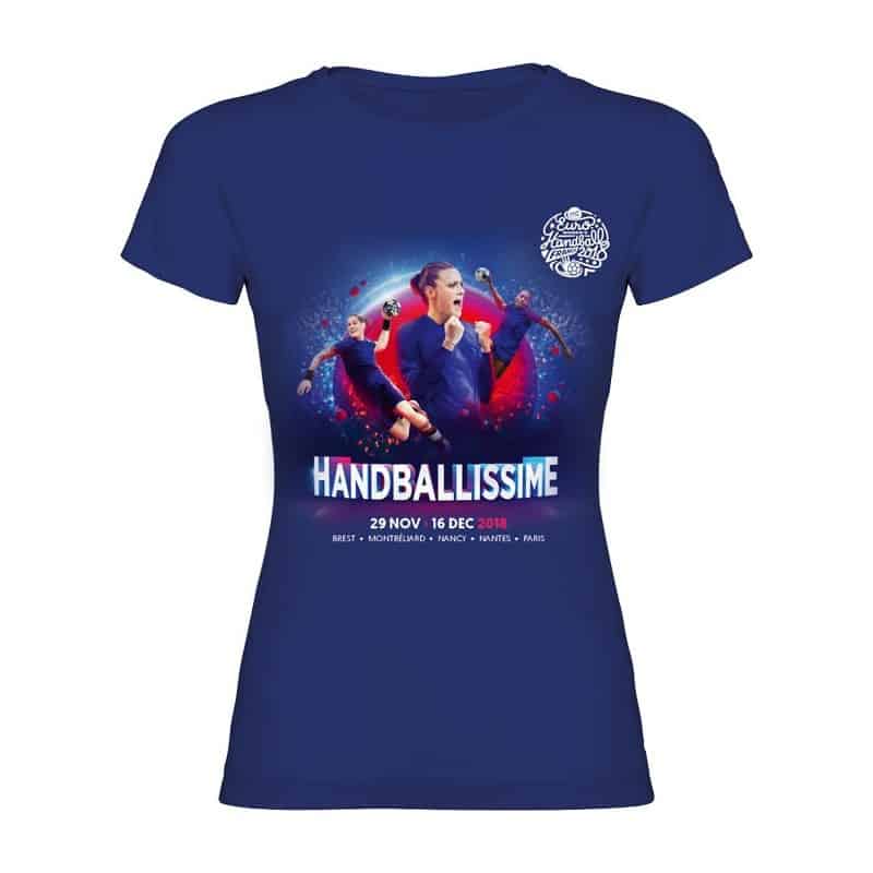 T-shirt femme Affiche Euro Handball Bleu